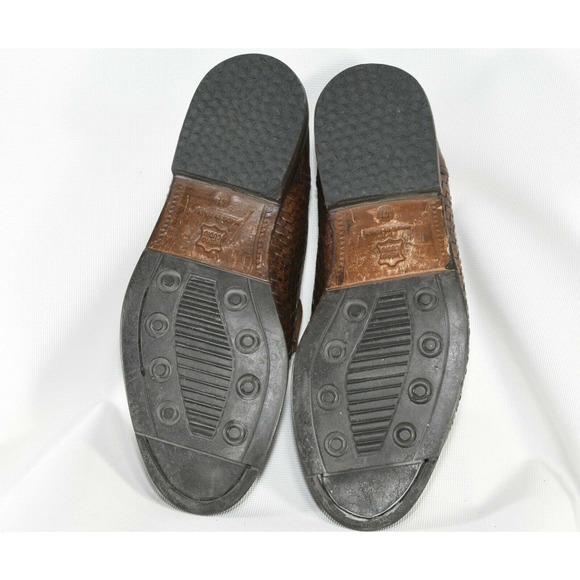 Steeple Gate Brown Hand Woven Loafer Shoes (Size E41-US 8) Italy main image 7
